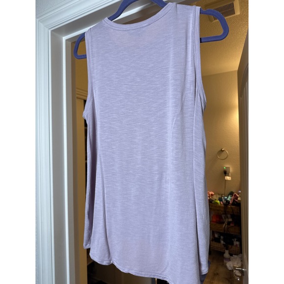SIMPLY VERA WANG Women's PL Lavender Pleated Tank Top High-Low Sleeveless Shirt - Picture 3 of 4
